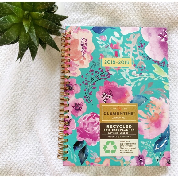 Teal Floral 2018-2019 Planner - Picture 1 of 8